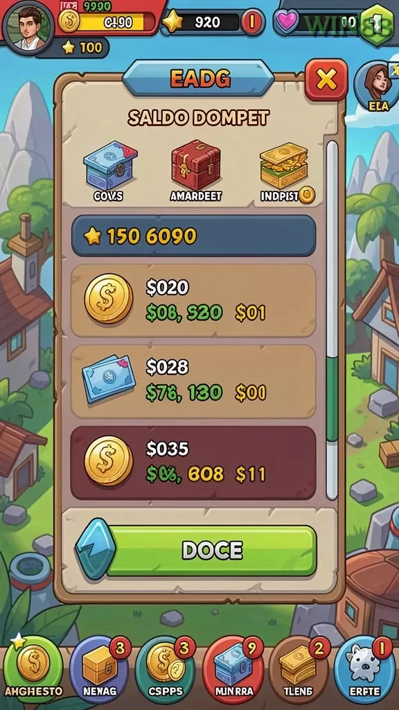 Cuplikan layar DMD999 — menu navigasi